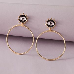 Eye Shape Hoop Earrings